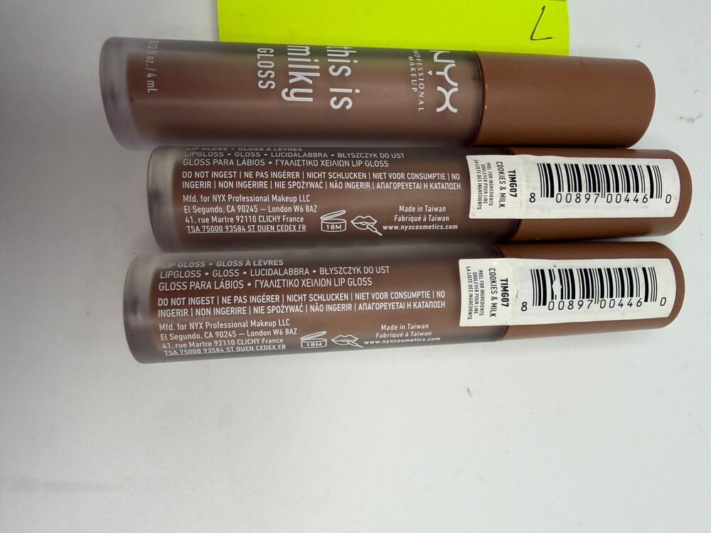 NYX This Is Milky Gloss Cookies & Milk Lip Gloss TMIG07 Lot of 3 0.13 oz